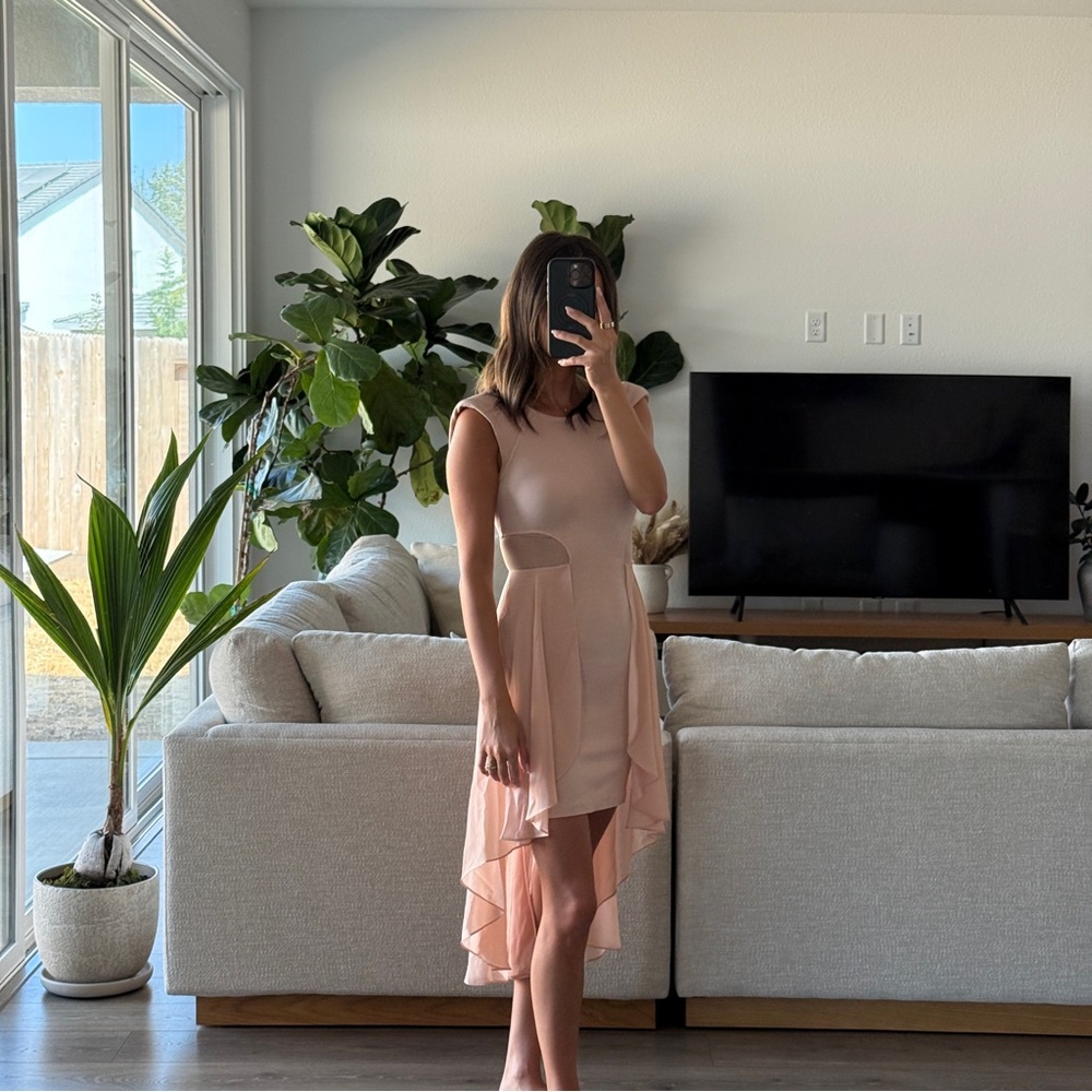 bebe Blush Pink High Low Dress